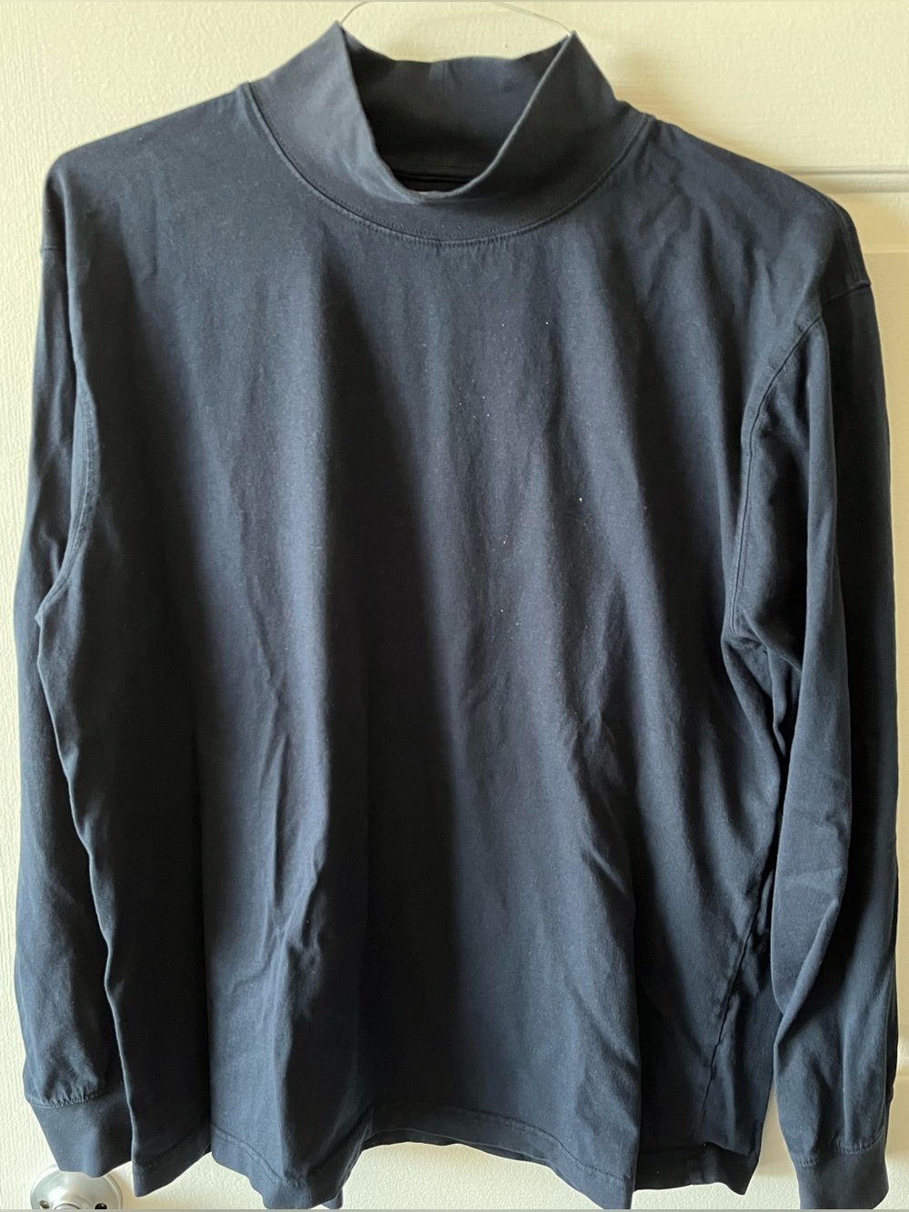 L.L. Bean Black Long-Sleeve Mock Neck Shirt